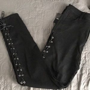 Forever 21 Lace Up Jeans